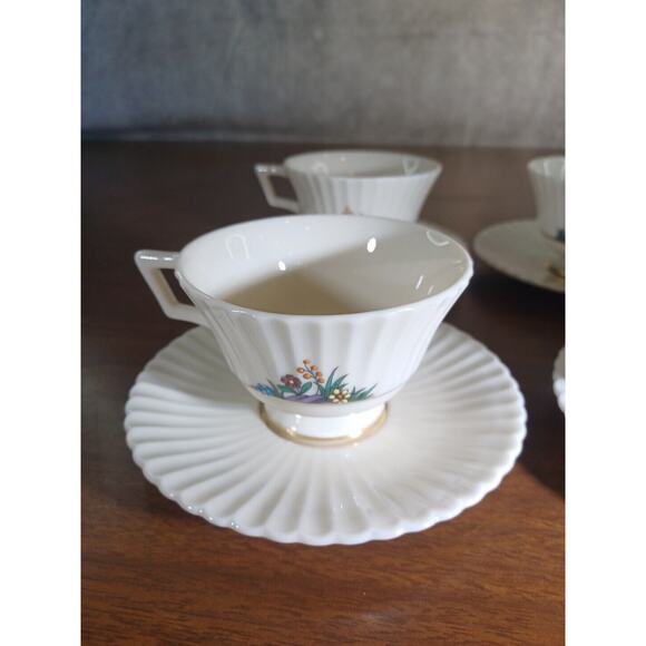 Lennox Rutledge Tea Cups And Saucers Set Of 4 - Picture 3 of 12
